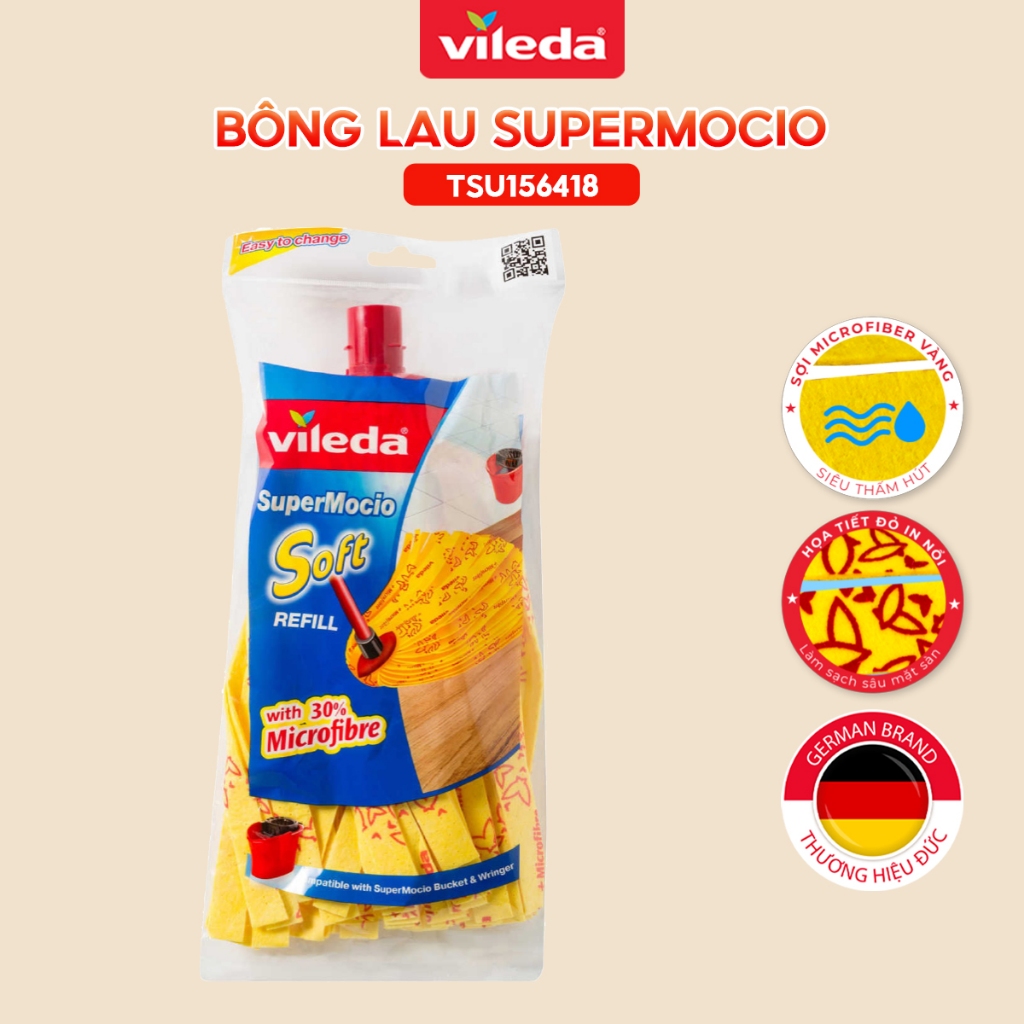 Ảnh Bông lau thay thế cho cây lau nhà VILEDA supermocio Soft 1