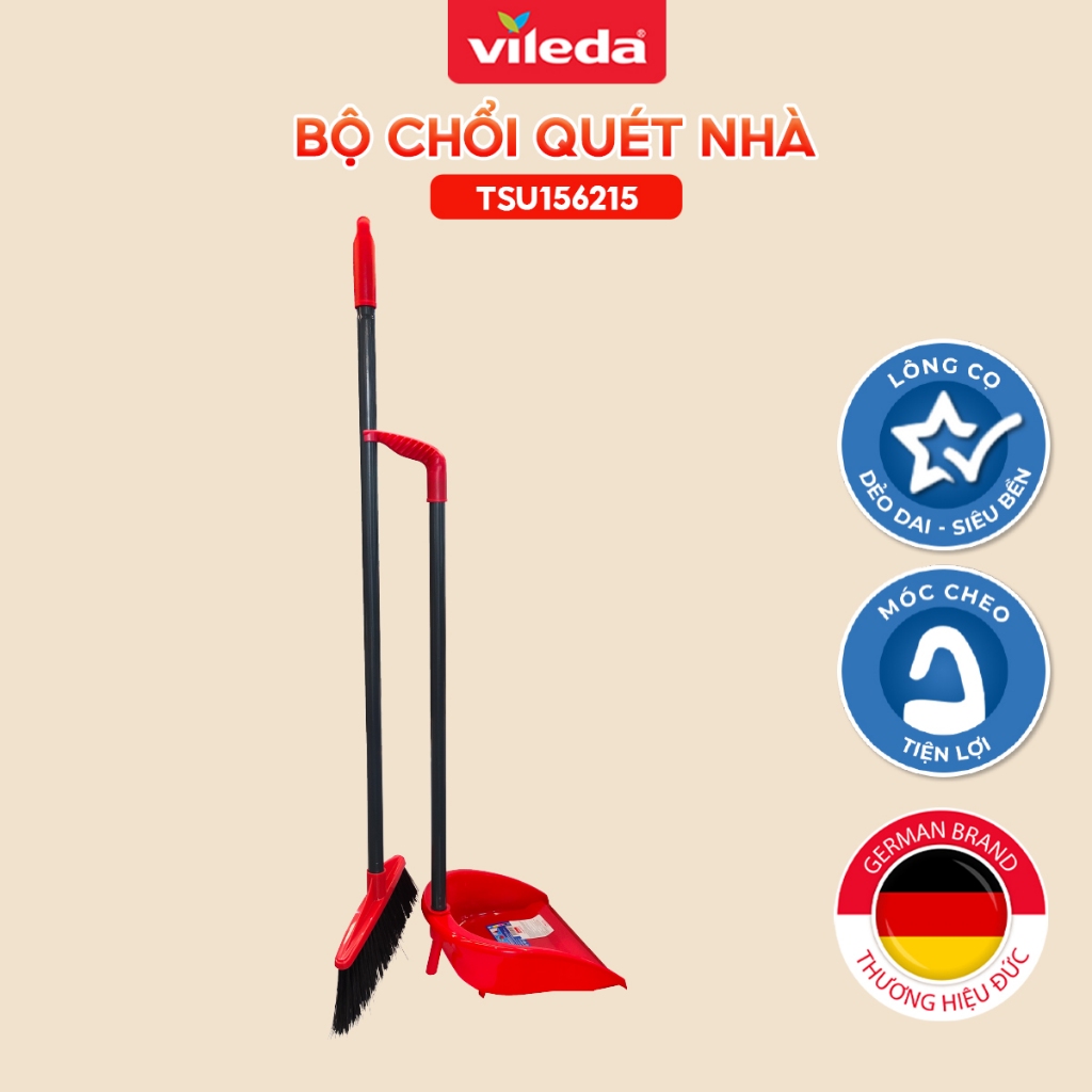 Ảnh Bộ chổi quét nhà kèm xẻng hốt VILEDA tay cầm dài, tháo lắp tiện lợi, tiết kiệm không gian 1