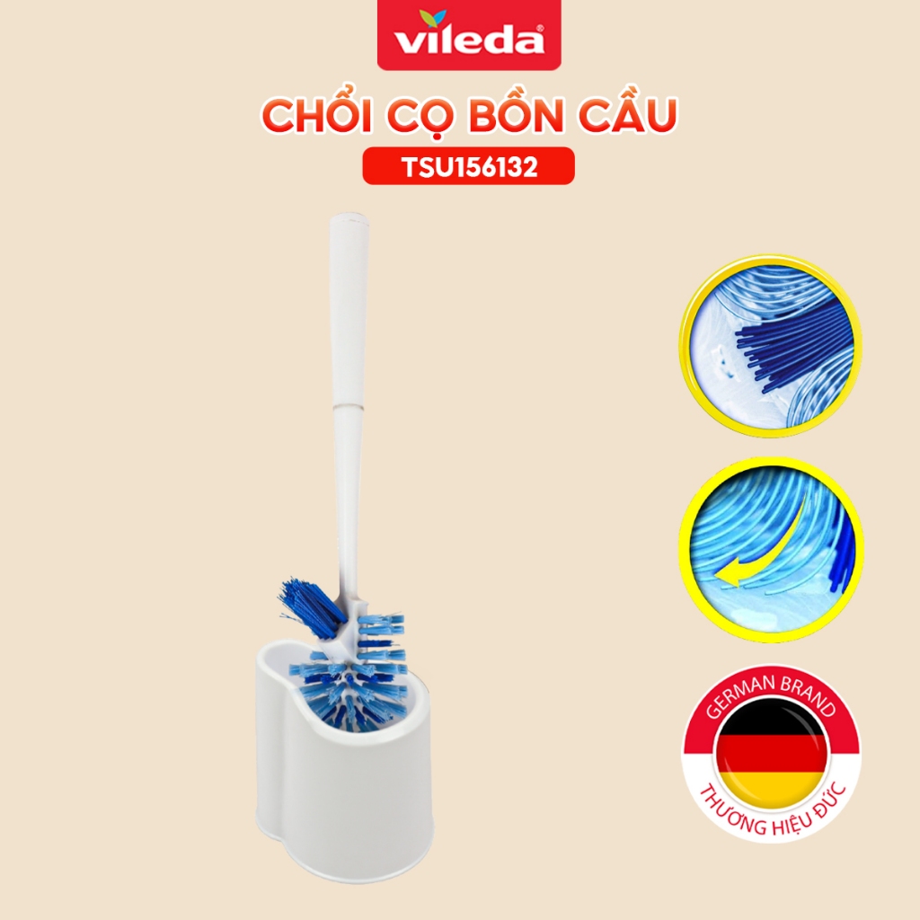 Ảnh Chổi cọ bồn cầu, toilet VILEDA Power Brush gồm khay đựng để pha nước tẩy rửa 1
