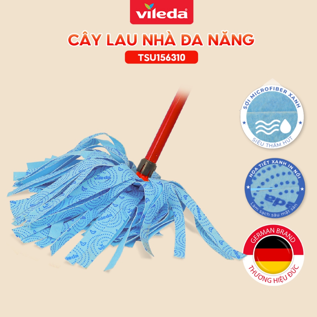 Ảnh Cây lau nhà đa năng VILEDA Wetmop vải sợi microfibre, siêu thấm dùng cho mọi loại sàn 2