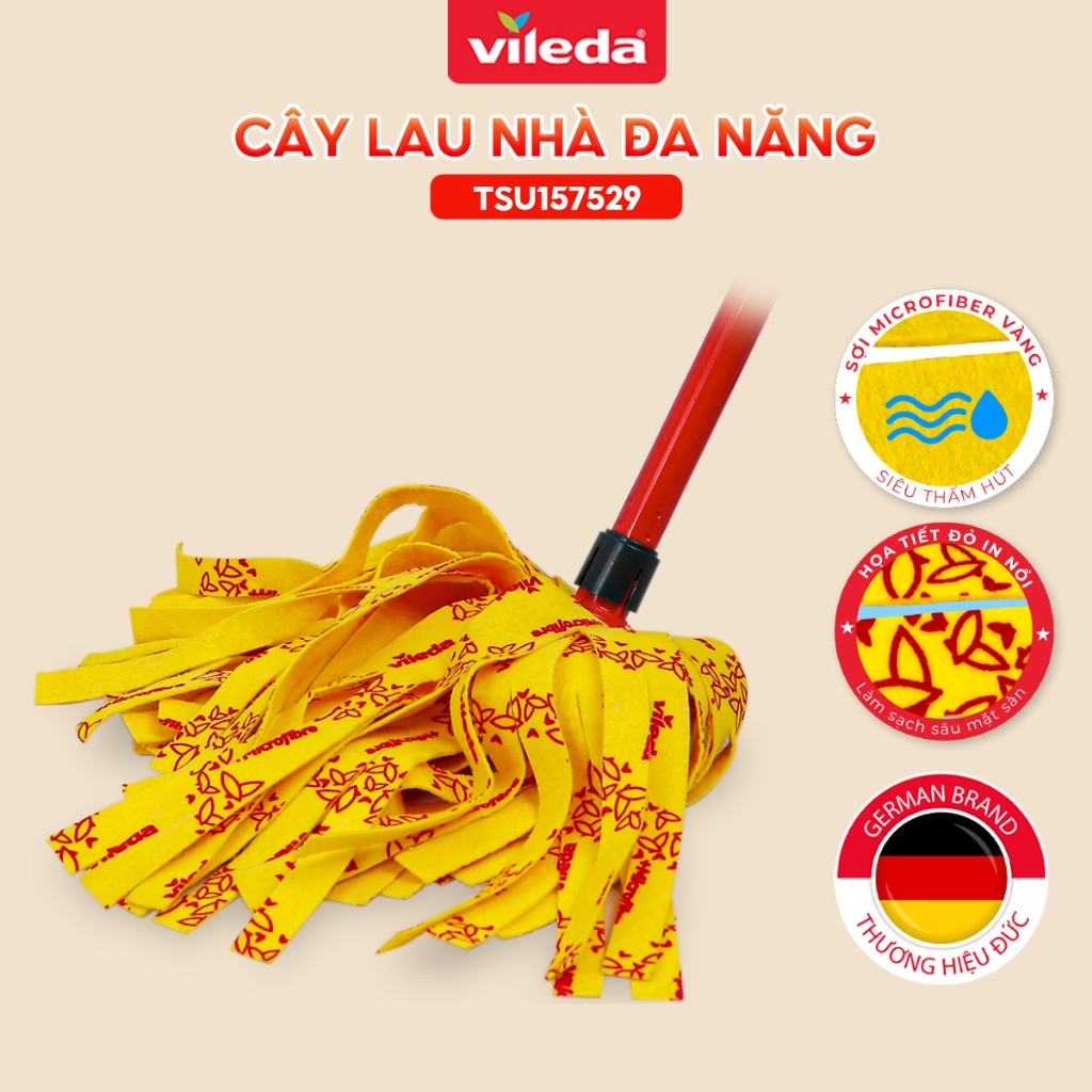 Ảnh Cây lau nhà VILEDA Supermocio Soft vải sợi siêu nhỏ, siêu thấm dùng cho sàn gỗ - chính hãng Vileda 1