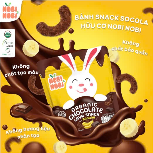 Ảnh Bánh snack Socola hữu cơ Nobi Nobi vị Truyền thống/Chuối 20g 3