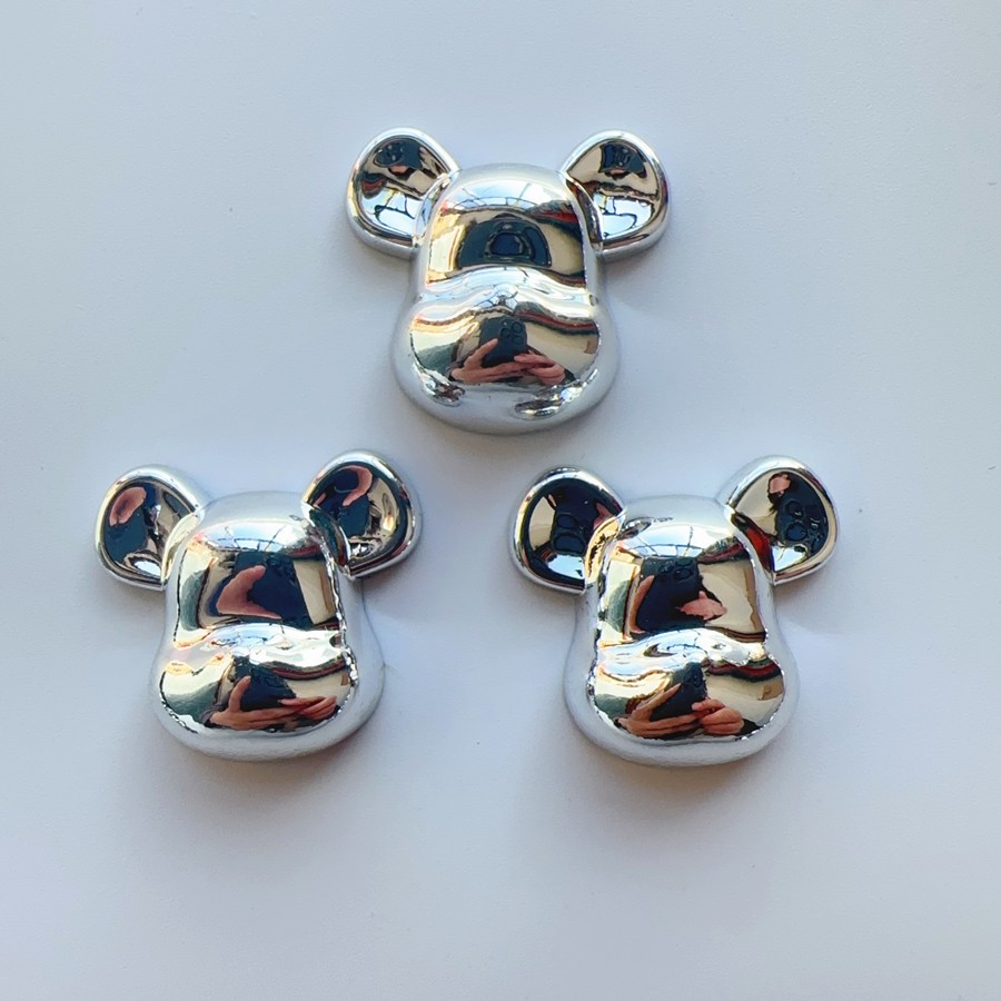 Charm bạc hình GẤU lấp lánh trang trí Charm Crocs, Sticker Gắn Dép DIY Phụ Kiện ốp tai nghe kẹp tóc bao xinh pkk08