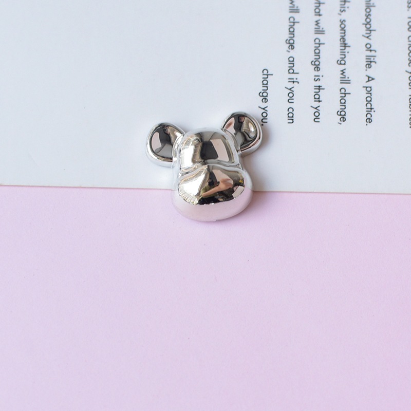 Charm bạc hình GẤU lấp lánh trang trí Charm Crocs, Sticker Gắn Dép DIY Phụ Kiện ốp tai nghe kẹp tóc bao xinh pkk08