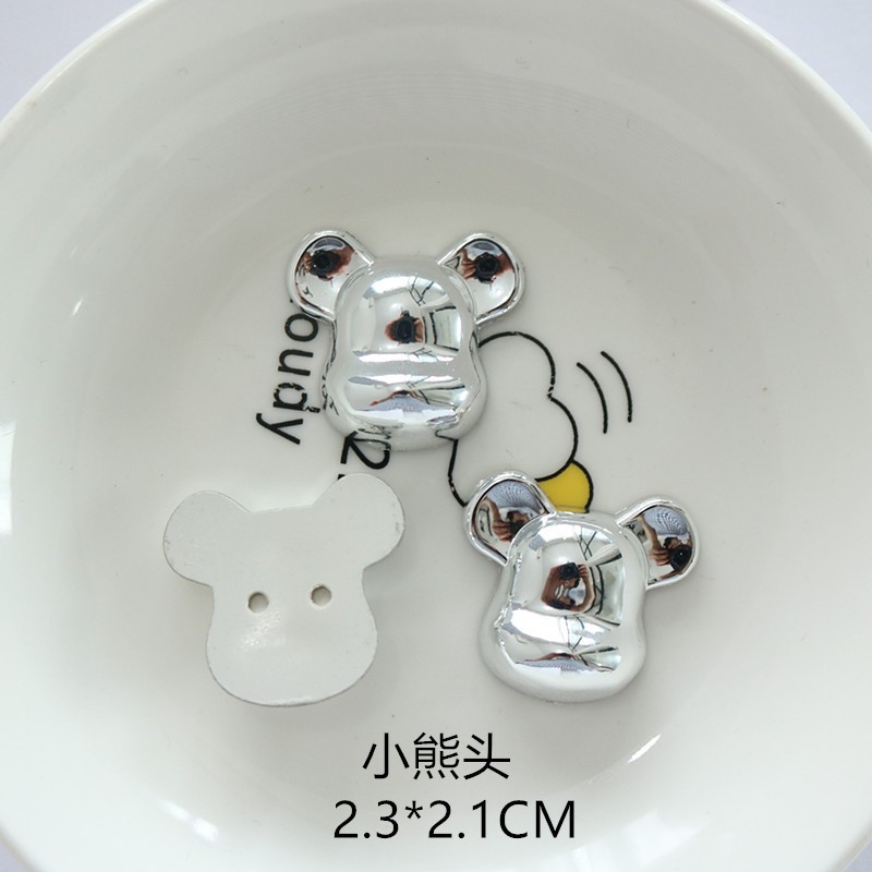 Charm bạc hình GẤU lấp lánh trang trí Charm Crocs, Sticker Gắn Dép DIY Phụ Kiện ốp tai nghe kẹp tóc bao xinh pkk08