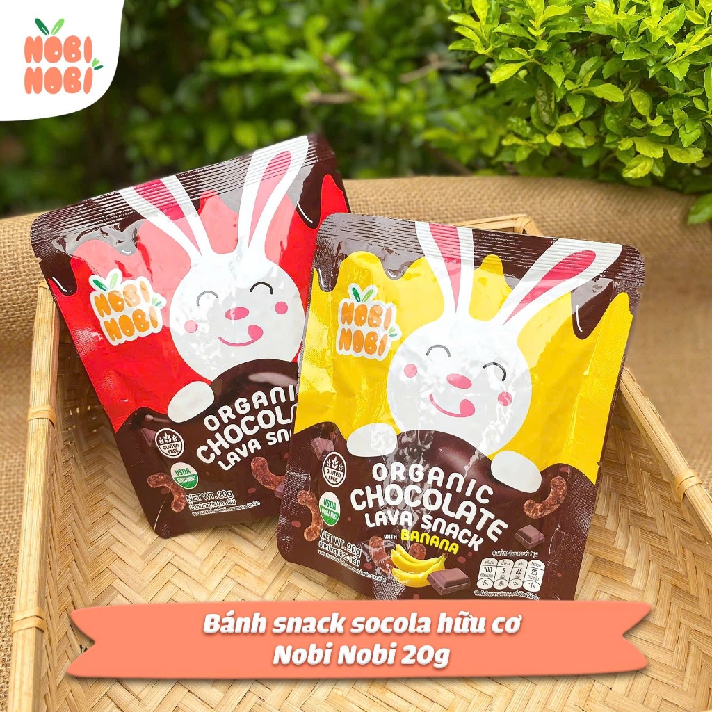 Ảnh Bánh snack Socola hữu cơ Nobi Nobi vị Truyền thống/Chuối 20g 2