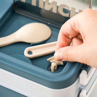Hộp Cơm 2 Tầng Chất Liệu Nhựa PP Cao Cấp .Hộp Cơm Có Tặng Kèm Thìa Có Thể Sử Dụng Trong Lò Vi Sóng
