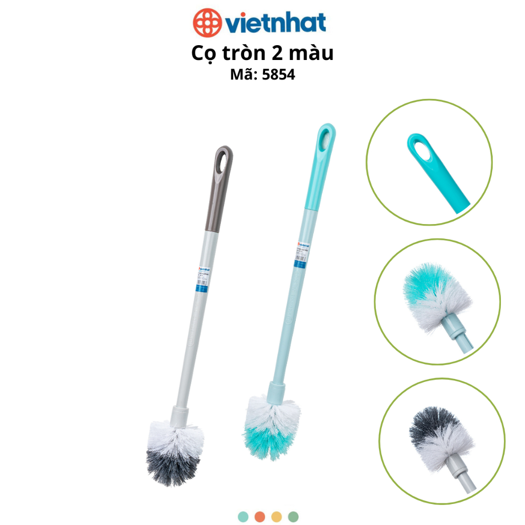 Cọ Toilet Đầu Tròn 2 Màu Chính Hãng Việt Nhật (mã 5854)