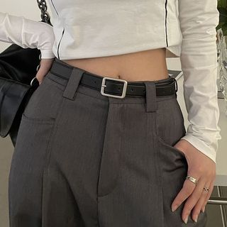 Thắt lưng nam nữ HT2 bản nhỏ có lỗ bấm KÈM PHỤ KIỆN dây nịt Broobelt unisex chất liệu da pu TL83