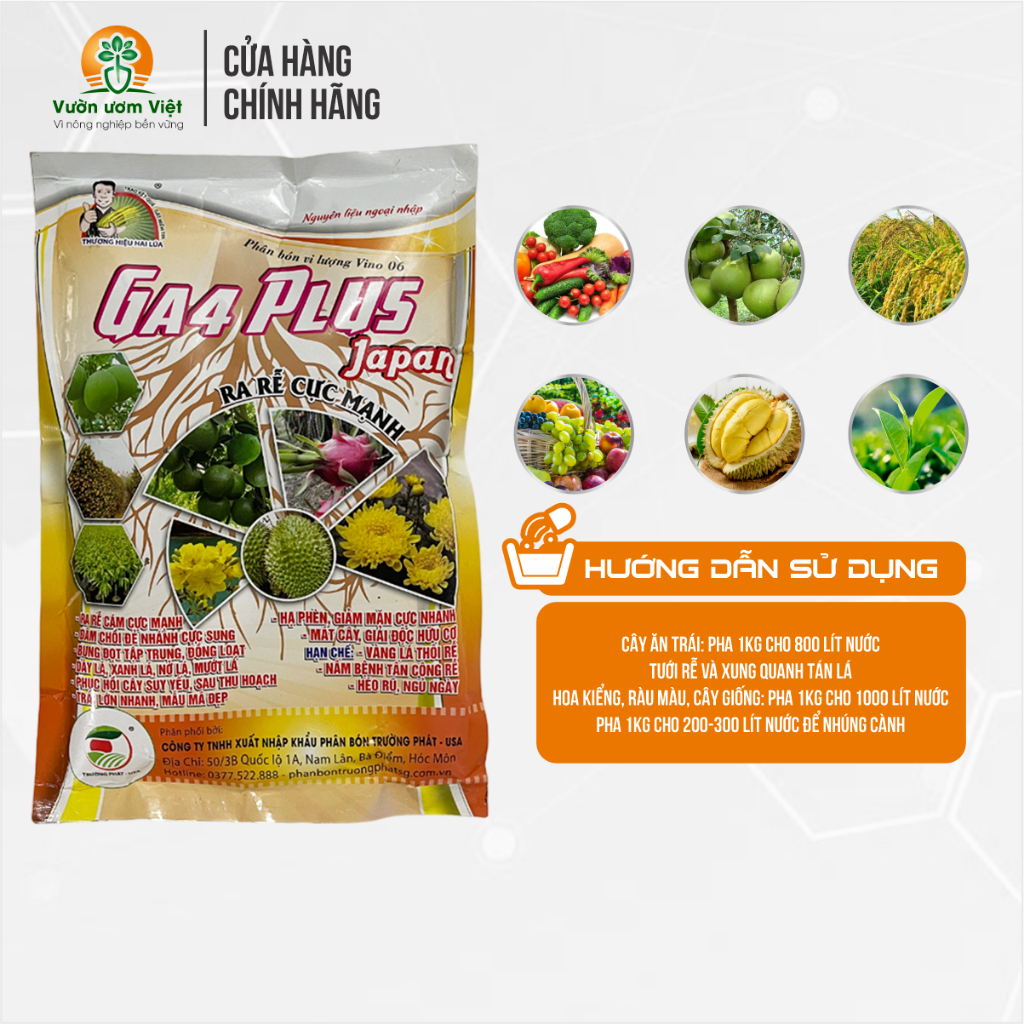 Phân bón nhập khẩu GA4 PLUS Japan siêu đậm đặc cung cấp đầy đủ dinh dưỡng cho cây trồng