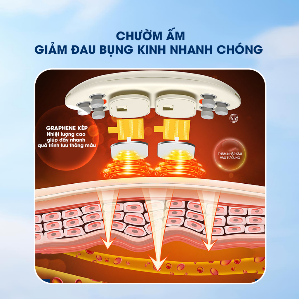 Ảnh Đai Chườm Nóng Massage Bụng BUMAS BU01 -  Massage Giảm Đau Bụng Kinh - Quà Tặng Cho Bạn Gái 2