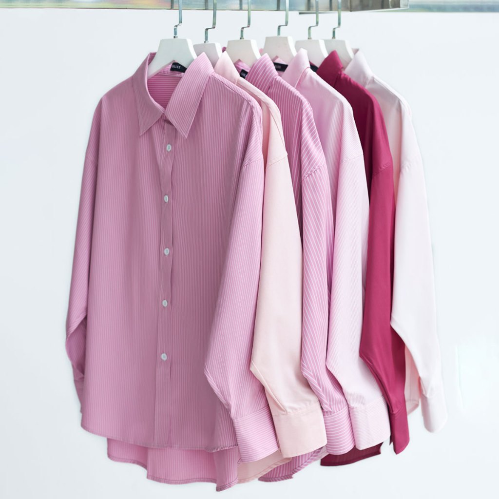 Đánh Giá Áo Sơ Mi Nữ GILLEE Oversized Hồng | Form Rộng Vải Kate Mỹ Xinh Xắn
