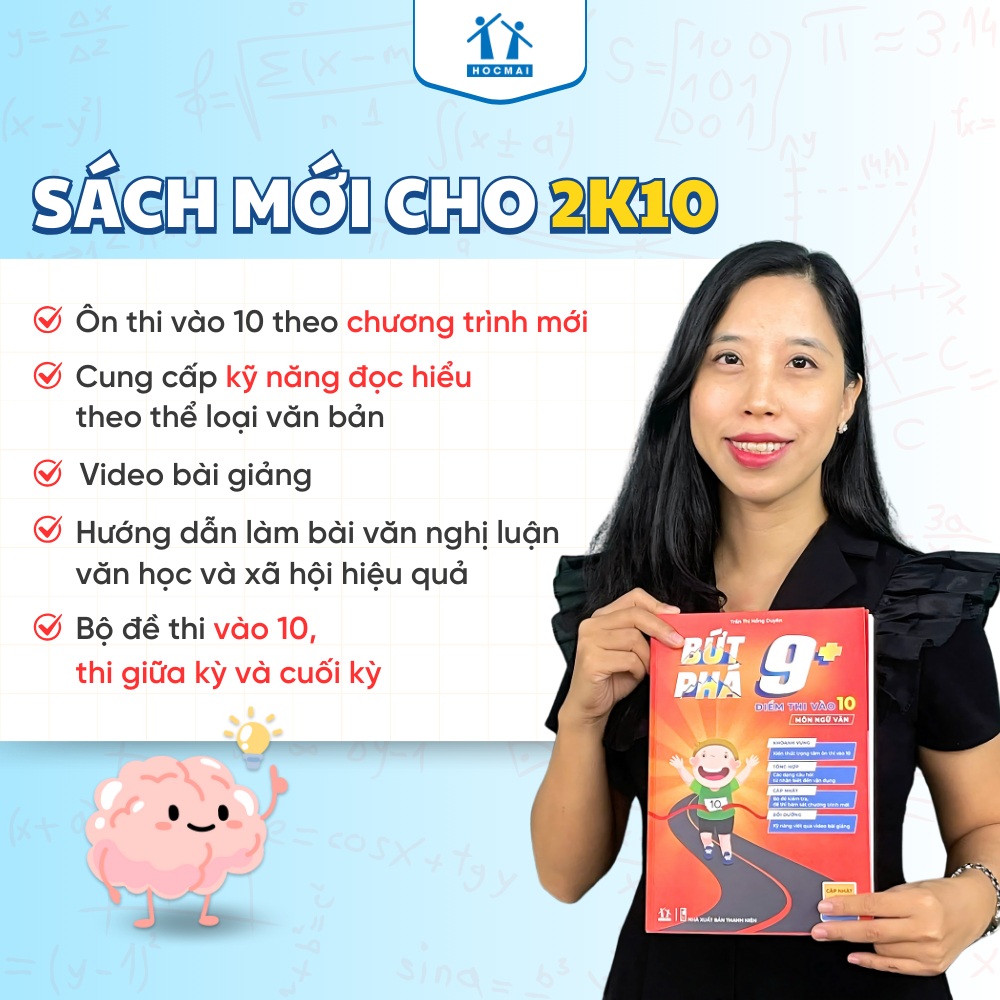Ảnh Sách Bứt phá 9+ điểm thi vào 10 môn Ngữ văn - Tổng ôn và luyện đề - HOCMAI 2