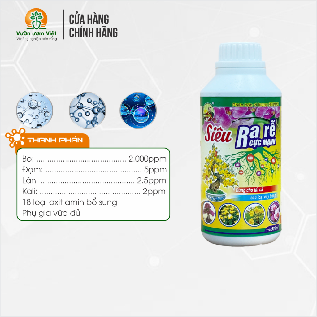 Phân bón Siêu RA RỄ CỰC MẠNH phân bón hoàn hảo để nuôi dưỡng cây kiểng, hoa màu, ăn quả,...