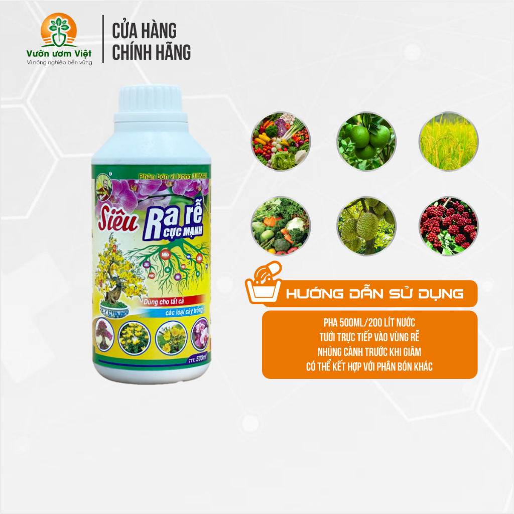 Phân bón Siêu RA RỄ CỰC MẠNH phân bón hoàn hảo để nuôi dưỡng cây kiểng, hoa màu, ăn quả,...