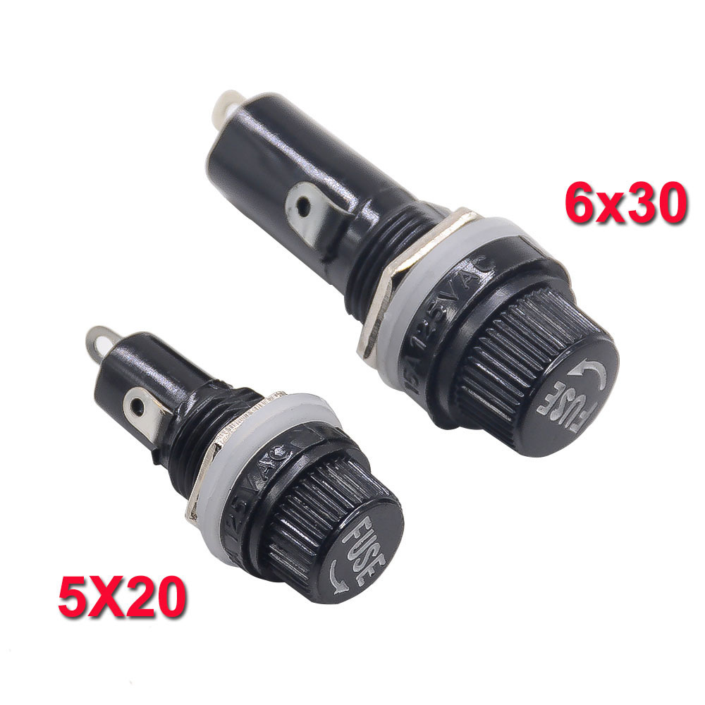Hộp bảo vệ cầu chì ống Thủy Tinh 6x30mm 5*20mm Cầu Chì sứ núm xoay 10A 5x20mm 6*30mm có chân hàn