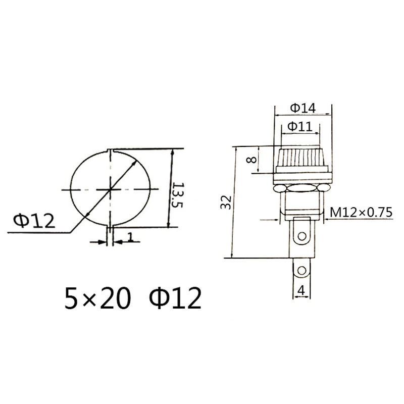 Hộp bảo vệ cầu chì ống Thủy Tinh 6x30mm 5*20mm Cầu Chì sứ núm xoay 10A 5x20mm 6*30mm có chân hàn