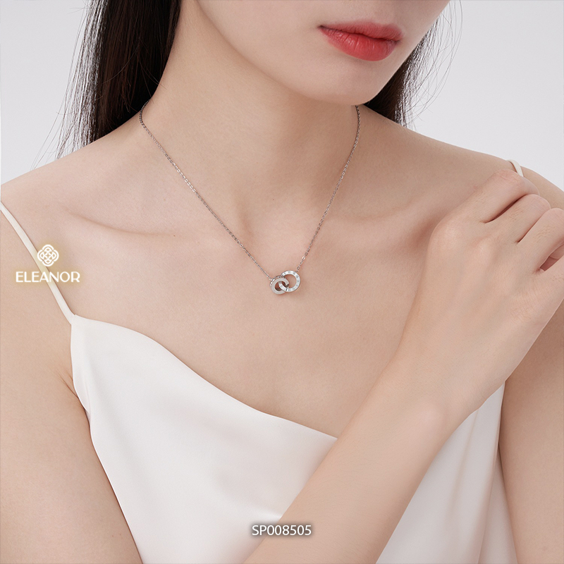 Ảnh Dây chuyền nữ titan Eleanor Accessories đính đá vòng cổ khắc số la mã phụ kiện trang sức 8505 1