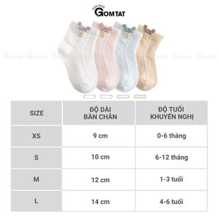 Tất trẻ em phối lưới thoáng khí GOMTAT, vớ trẻ em mặt lưới mềm mại, an toàn với da bé - YIQ-W018