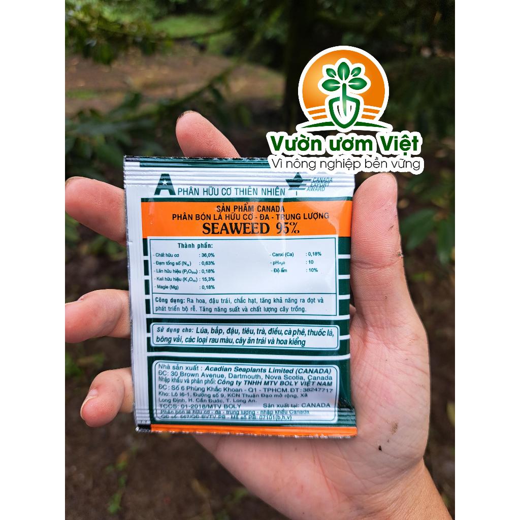 Phân bón lá SEAWEED rong biển Canada, cung cấp chất hữu cơ tự nhiên nhập khẩu cho cây trồng - 10gr