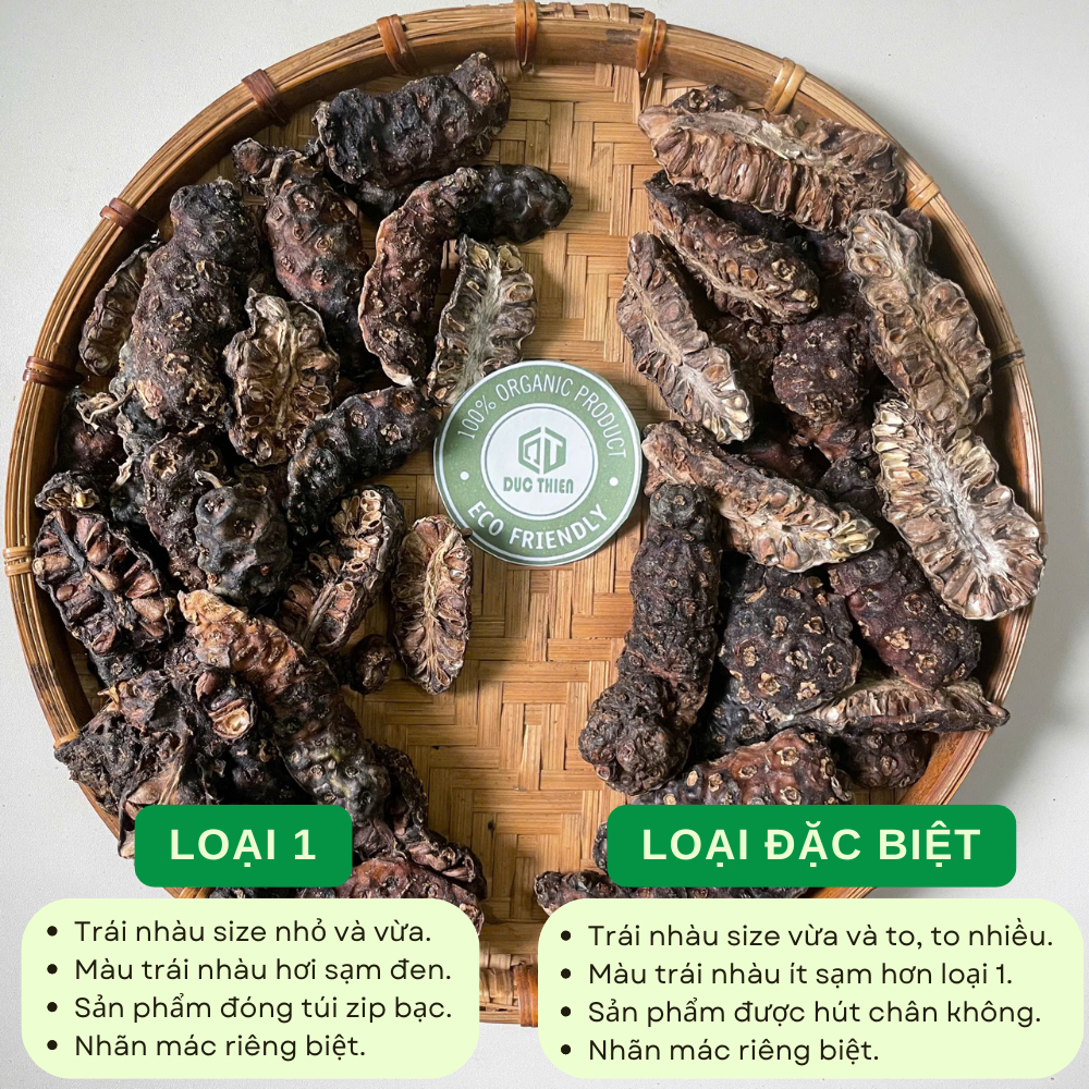 500g, 1kg Trái Nhàu Khô Loại 1 Đức Thiện (Khô, Sạch, Thơm) - Đào Thải Độc Tố, Đau Lưng, Xương Khớp