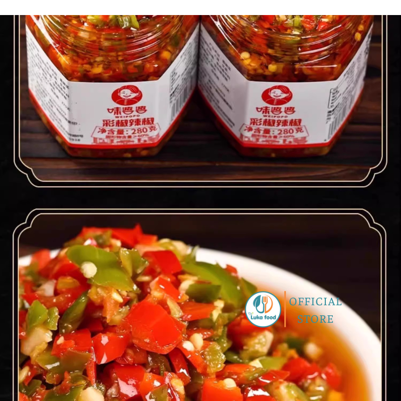 Ớt Chưng Hồ Nam 280g - Kết Tinh 3 Loại Ớt & 9 Gia Vị Thơm Cay Đậm Đà Đồ Ăn Vặt Nội Địa Trung Cao Cấp