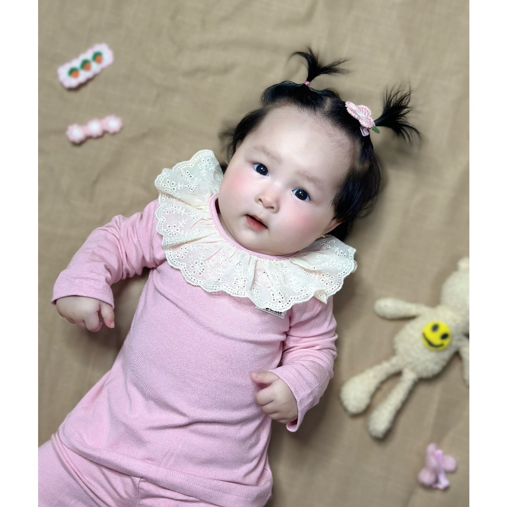 Bộ Thu Đông Bé Gái Cổ Ren Unbee Chất Modal Size Từ 5 đến 13 Kg