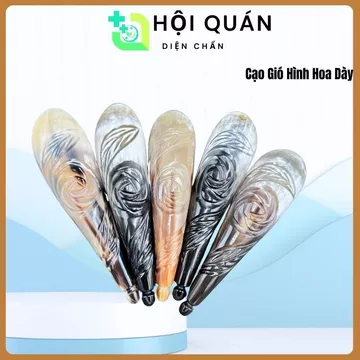 Cạo Gió Hình Hoa Dày, Ống Sừng Cạo Gió Trơn - Day Huyệt, Massage Body - Dụng Cụ Diện Chẩn