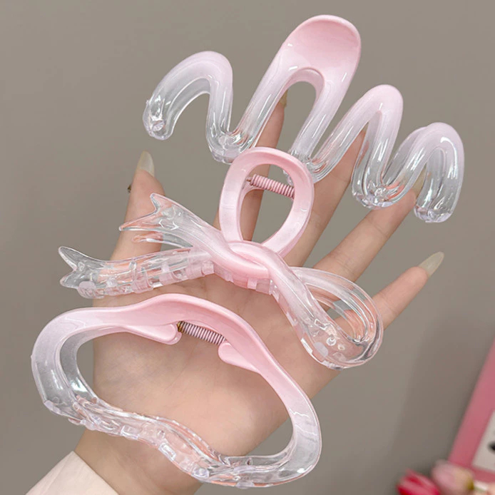 Kẹp Tóc Hình Nơ,Trái Tim ,Gợn Sóng Màu Hồng Thạch Xinh Xắn Hottrend Phong Cách Hàn Quốc Phụ Kiện Tóc Nữ Empoli