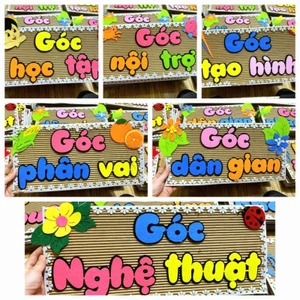 TÊN GÓC BÌA chữ nhật - trang trí lớp mầm non