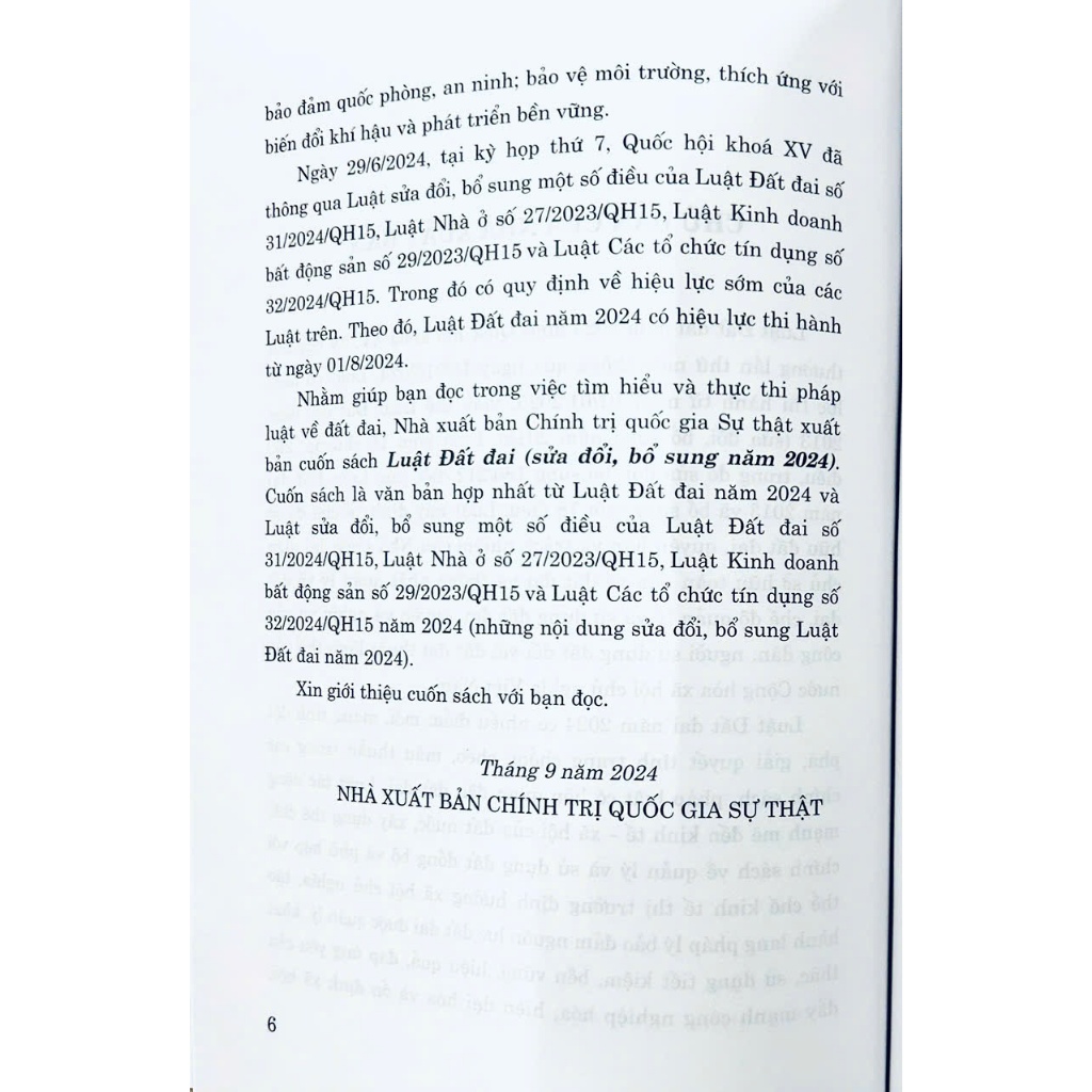 Ảnh Sách - Luật Đất Đai (Luật Đất đai số 31/2024/QH15) 3
