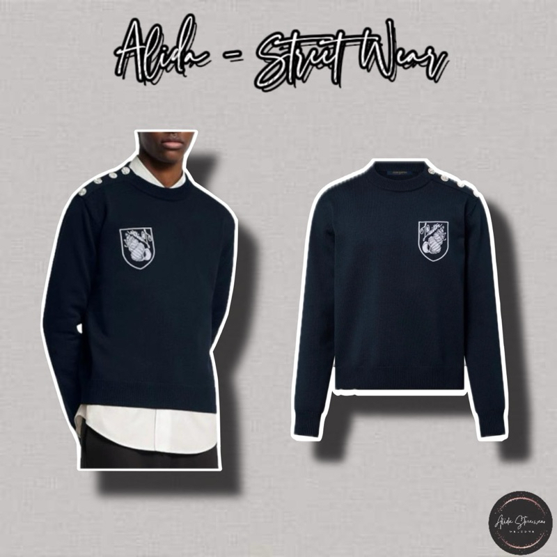 ⚡️[Hight Quality] Áo Len Lu1s Vu11on Màu Đen Sweater - Điểm Nhấn Ốc Sên Thêm Phối Đá Vai Cao Cấp Chất Len Dày Nam Nữ
