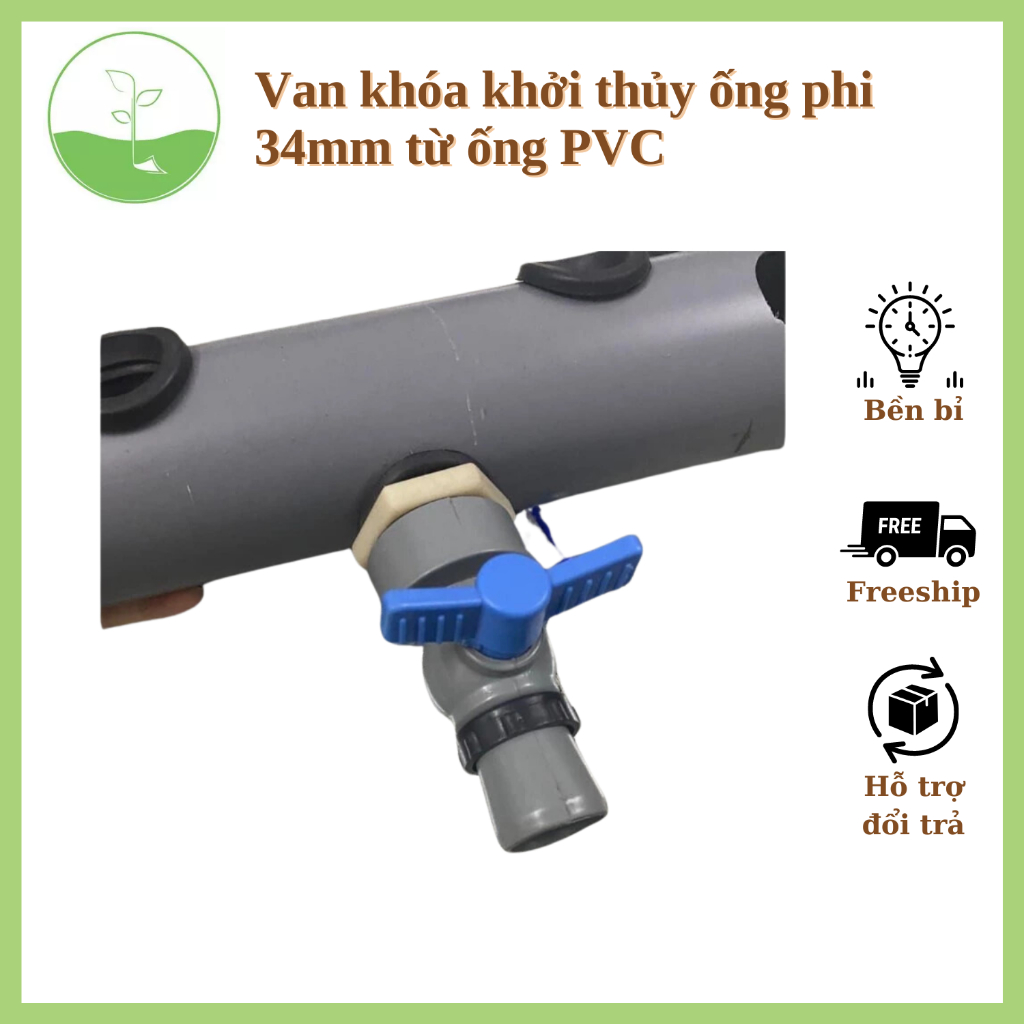 Van khóa khởi thủy ống phi 34mm từ ống PVC, HDPE ra ống mềm - van gài ...