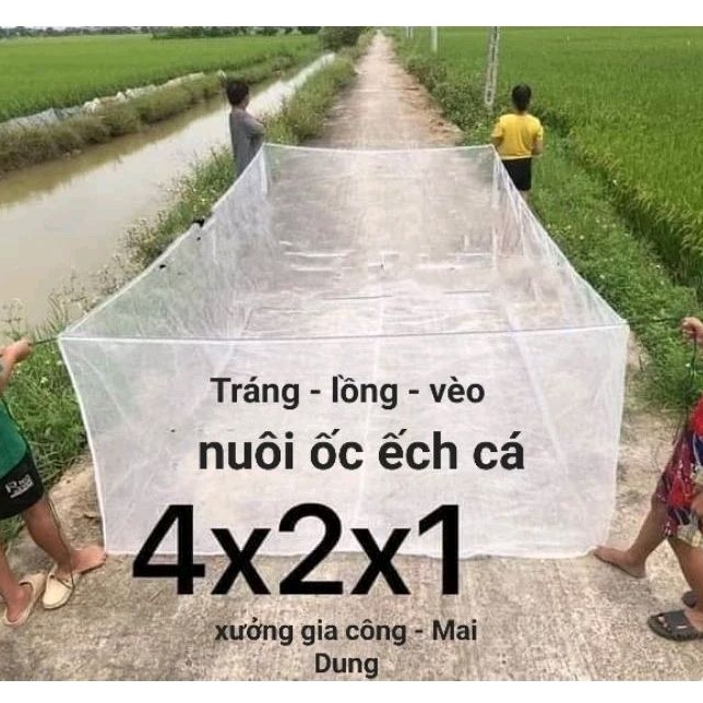 Tráng lưới nuôi ốc ếch cá lươn, vèo lưới nuôi thủy sản