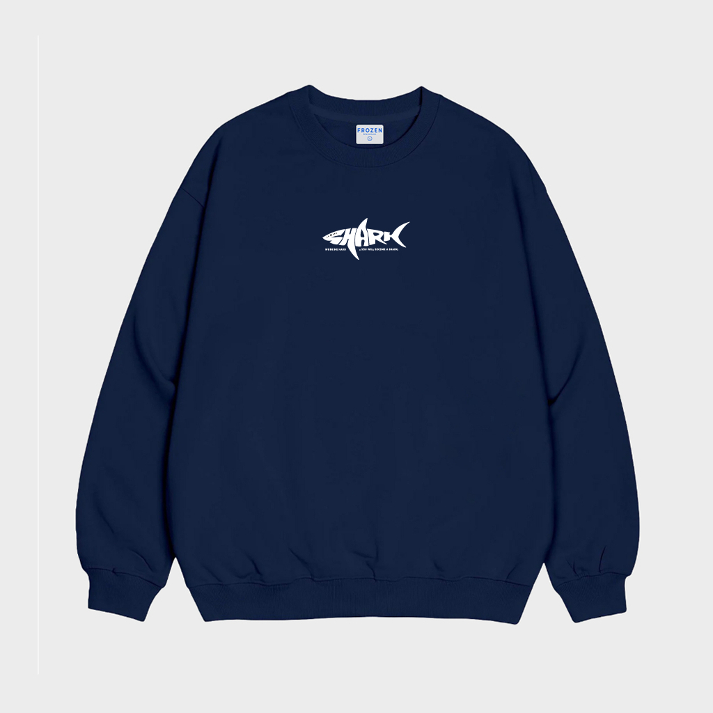 Áo Sweater Frozen Shark Nỉ Nỉ Bông Cotton 100% Unisex Local Brand