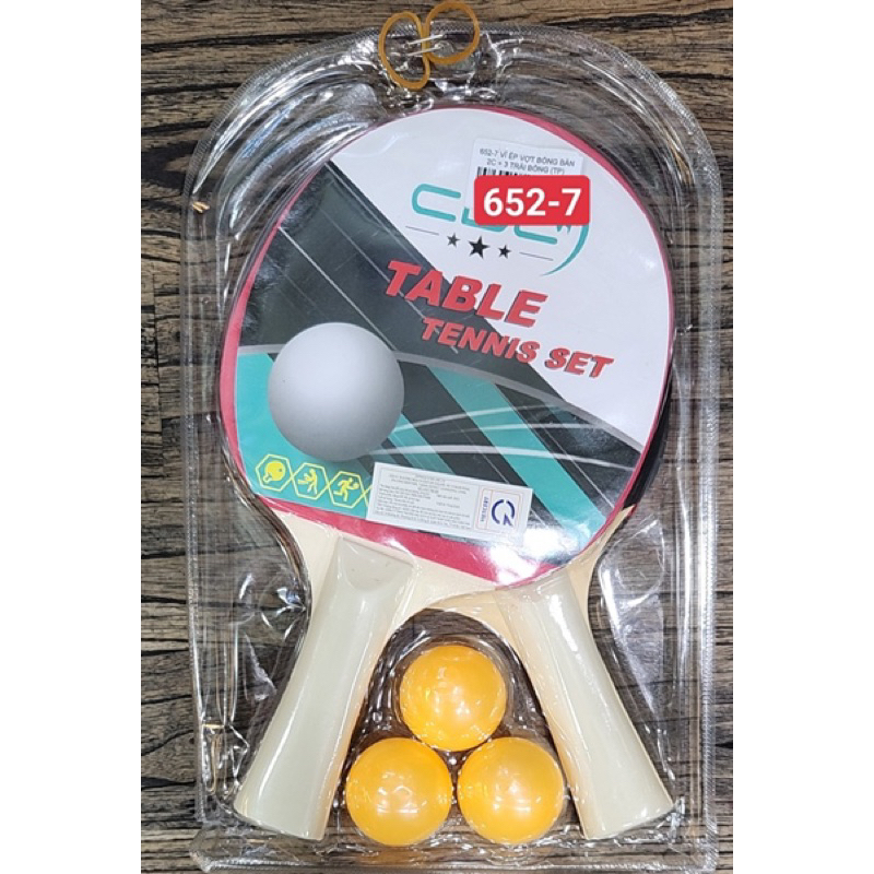 cặp vợt bóng bàn + 3 bóng tặng kèm