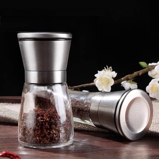 Lọ xay tiêu cầm tay thủy tinh inox 304 lưỡi sắc bén loại lớn tiện dụng #A151