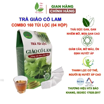 Combo 160 gói trà giảo cổ lam túi lọc Bảo Khang, trà giảo cổ lam, giảo cổ lam 5 lá