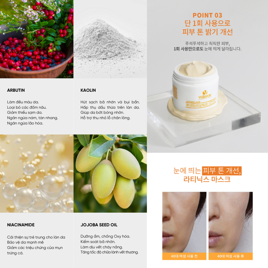 Ảnh Mặt Nạ Ủ Trắng Volayon Lateenix Mask 200ml 3