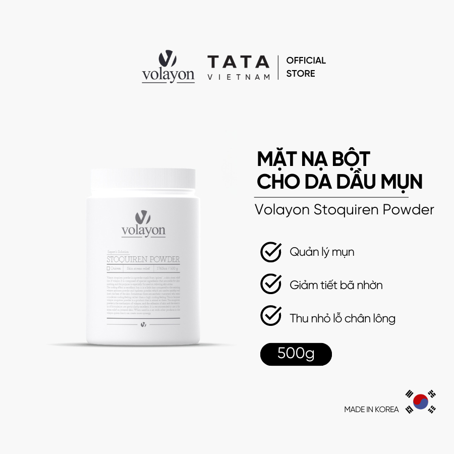 Ảnh Mặt Nạ Dạng Bột Cho Da Dầu Mụn Volayon Stoquiren Powder 500g 2