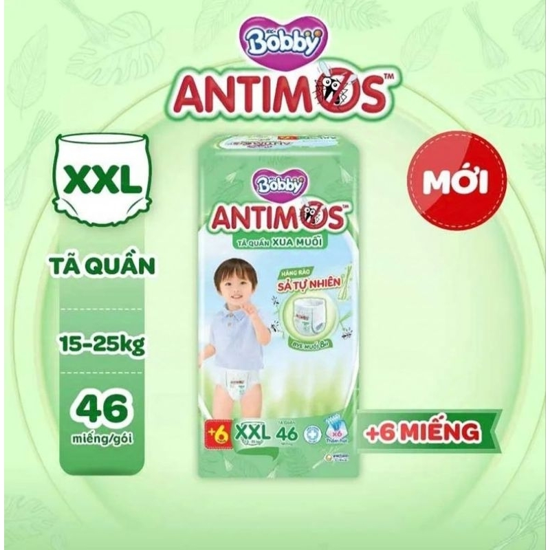 Tã Quần Bobby chống muỗi Antimos M52, L50, XL48, XXL46
