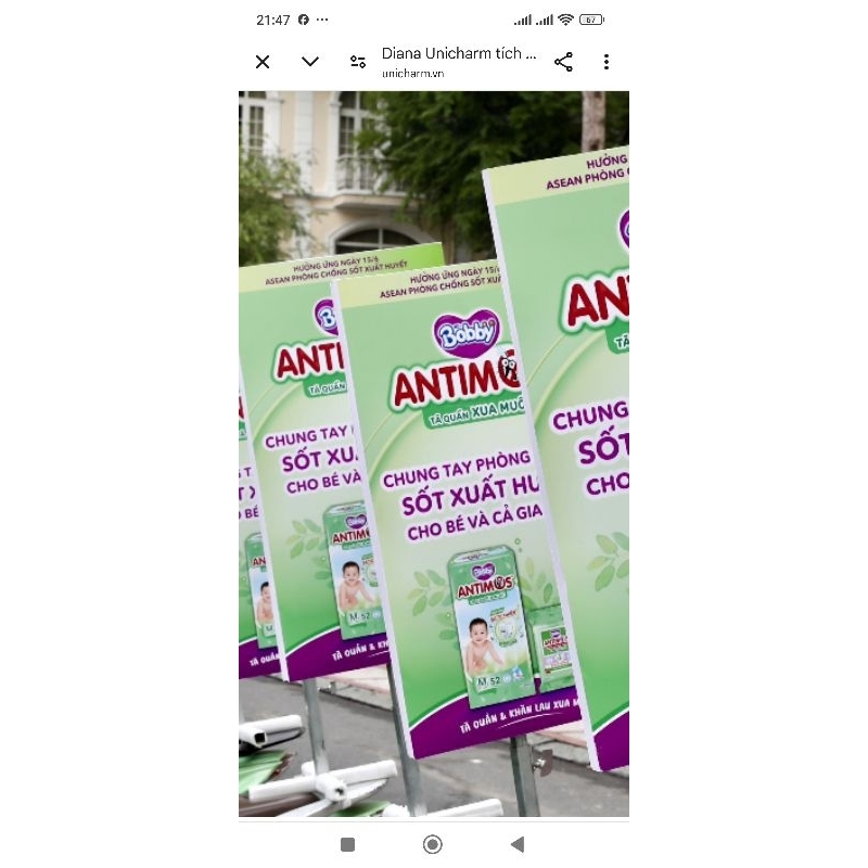 Tã Quần Bobby chống muỗi Antimos M52, L50, XL48, XXL46