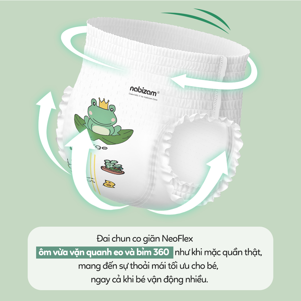 Ảnh Set 2 Miếng Bỉm Quần NABIZAM ULTRA THIN 4 Mùa Mỏng Mềm Hơn, Thấm Hút Nhanh Hơn Size Cho Bé 6-24kg 1