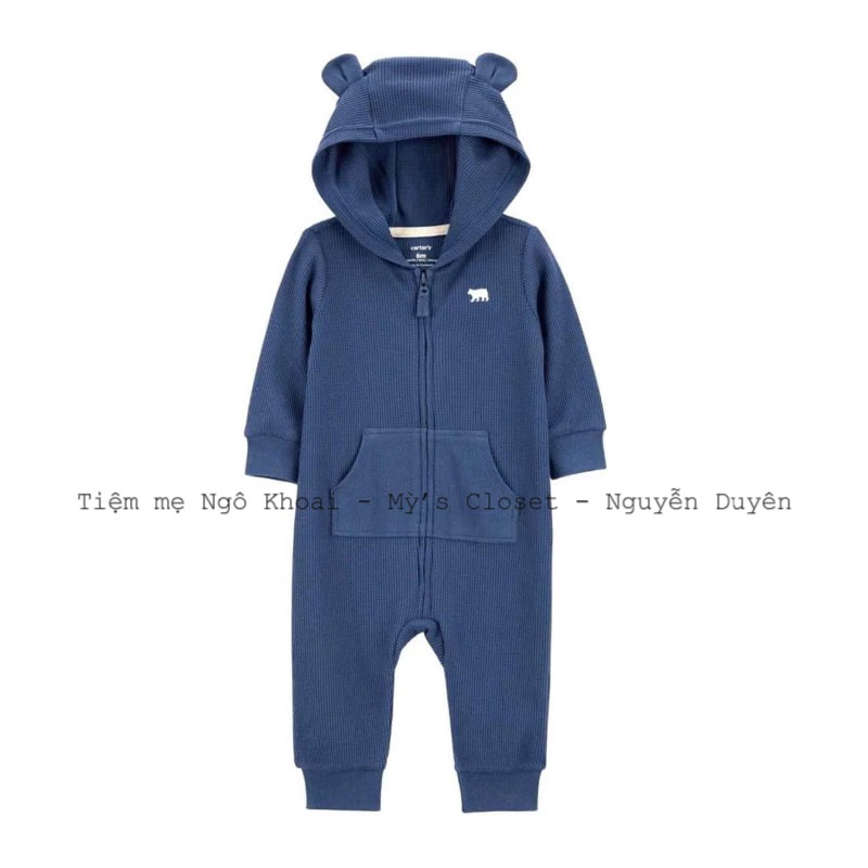 [MD148] Sleep suit hở bàn kèm mũ tai gấu xinh cho bé yêu