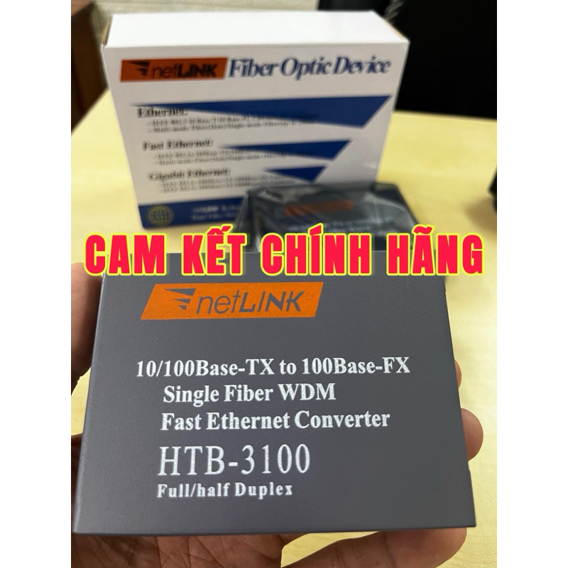 (1 CẶP 2 CÁI) Bộ Chuyển quang điện Netlink HTB-3100/AB Single Fiber 100Mbps kèm nguồ