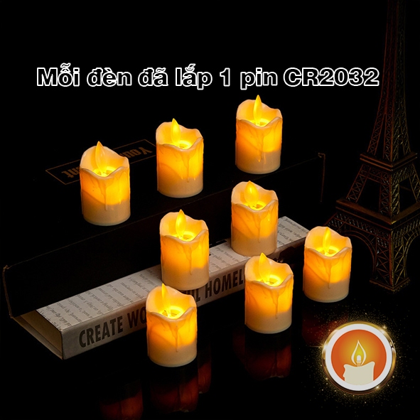 Nến điện tử mini tim lắc pin CR2032 [LẮP SẴN PIN] HOẶC PIN CR2032 ...