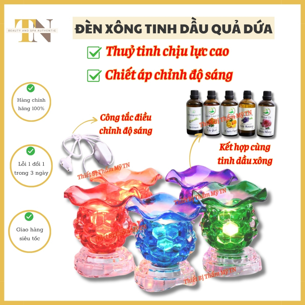 Đèn Xông Tinh Dầu Thủy Tinh Hình Quả Dứa – Khử Mùi, Trang Trí Phòng Ngủ