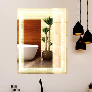 Gương Led Cảm Ứng Chữ Nhật Treo Tường Hoa Văn,Gương phòng tắm,Treo bàn trang điểm CN-PMHV-12