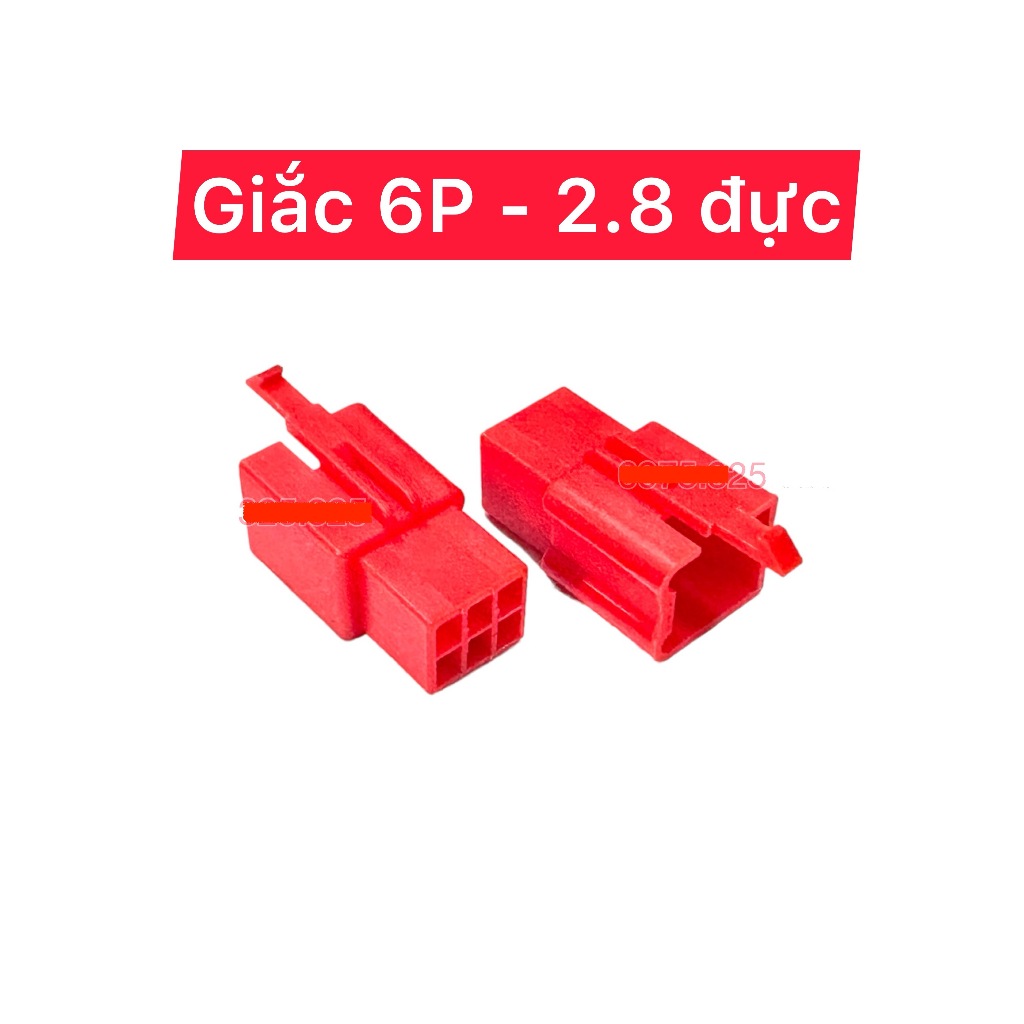 [10 đầu] giắc nhựa 6 lỗ 2.8 ĐỰC -- ĐỎ -- lổ cos jack 6p pin socket ...