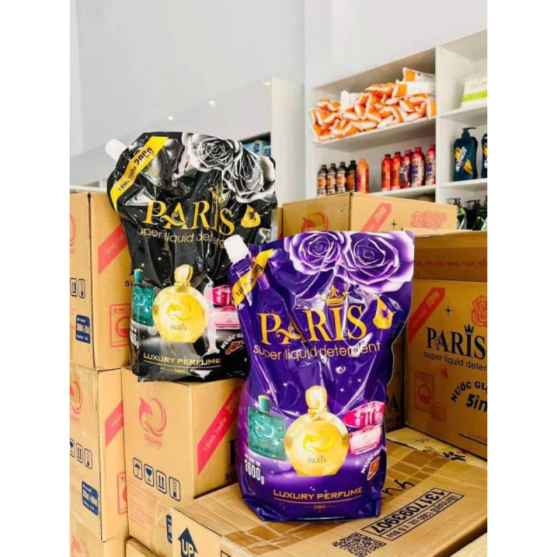 Nước Giặt Paris (Túi 3,6kg) Chính Hãng Hương Nước Hoa Pháp - Giặt Xả 5 in 1, Đậm đặc, Lưu hương lâu, Mềm vải, nhiều bọt
